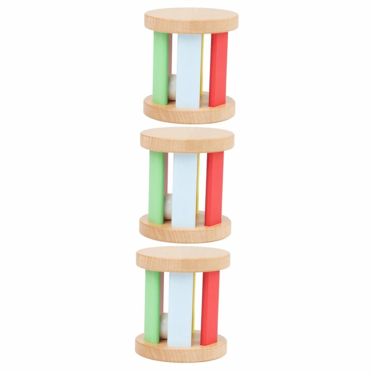 VANZACK Wooden Rattle Roller Early Educational for Newborns Sensory Music Plaything Enhances Hand Eye Coordination Safe Design for Parent Interaction