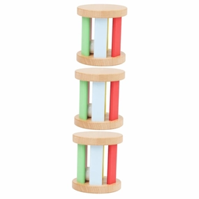 VANZACK Wooden Rattle Roller Early Educational for Newborns Sensory Music Plaything Enhances Hand Eye Coordination Safe Design for Parent Interaction