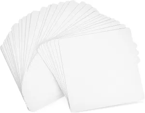 Veemoon 50 Pcs Blank Watercolor Cards Tear Resistant Square Paper for Painting Drawing for Classroom Strong Absorbency for Creative Freedom