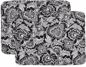 Vera Bradley Women's Cotton Reversible Placemats Set of 2, Java Black - Recycled Cotton, One Size