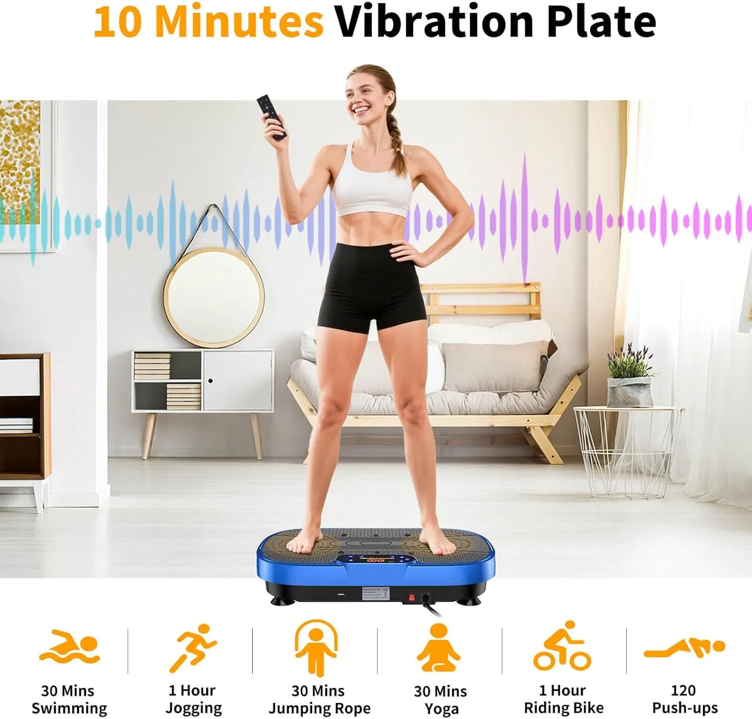 Vibration Plate Exercise Machine, Vibrating Plate Machine with Bluetooth for Lymphatic Drainage, Vibration Platform for Women Men Full Body Weight Loss