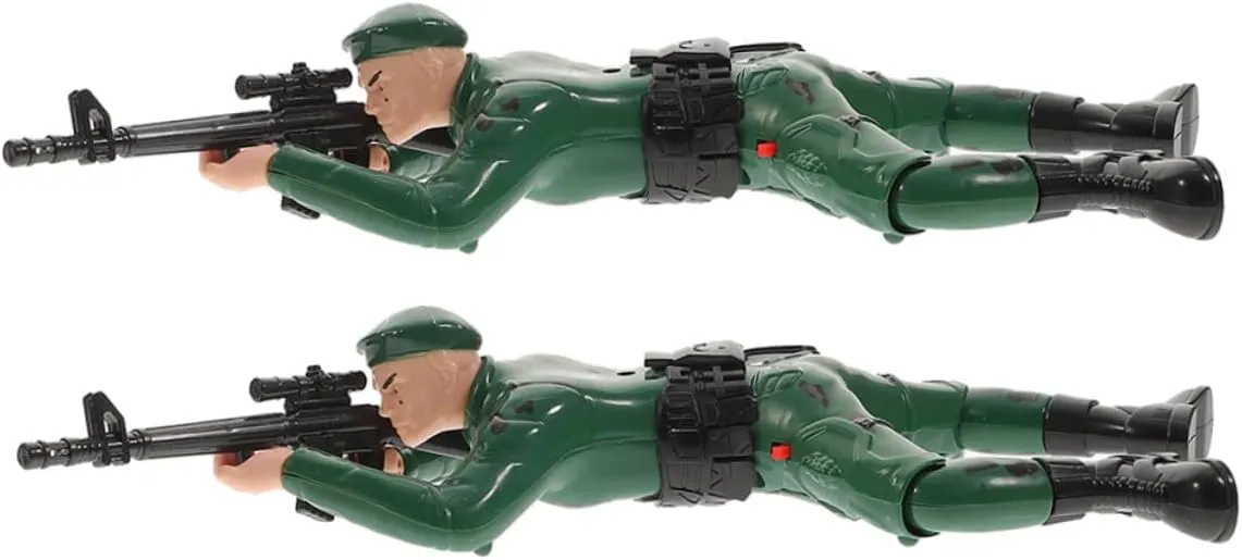 VICASKY 2pcs Interactive Crawling Army Action Figures for Boys Engaging Parent Play Soldiers Early Learning Developmental