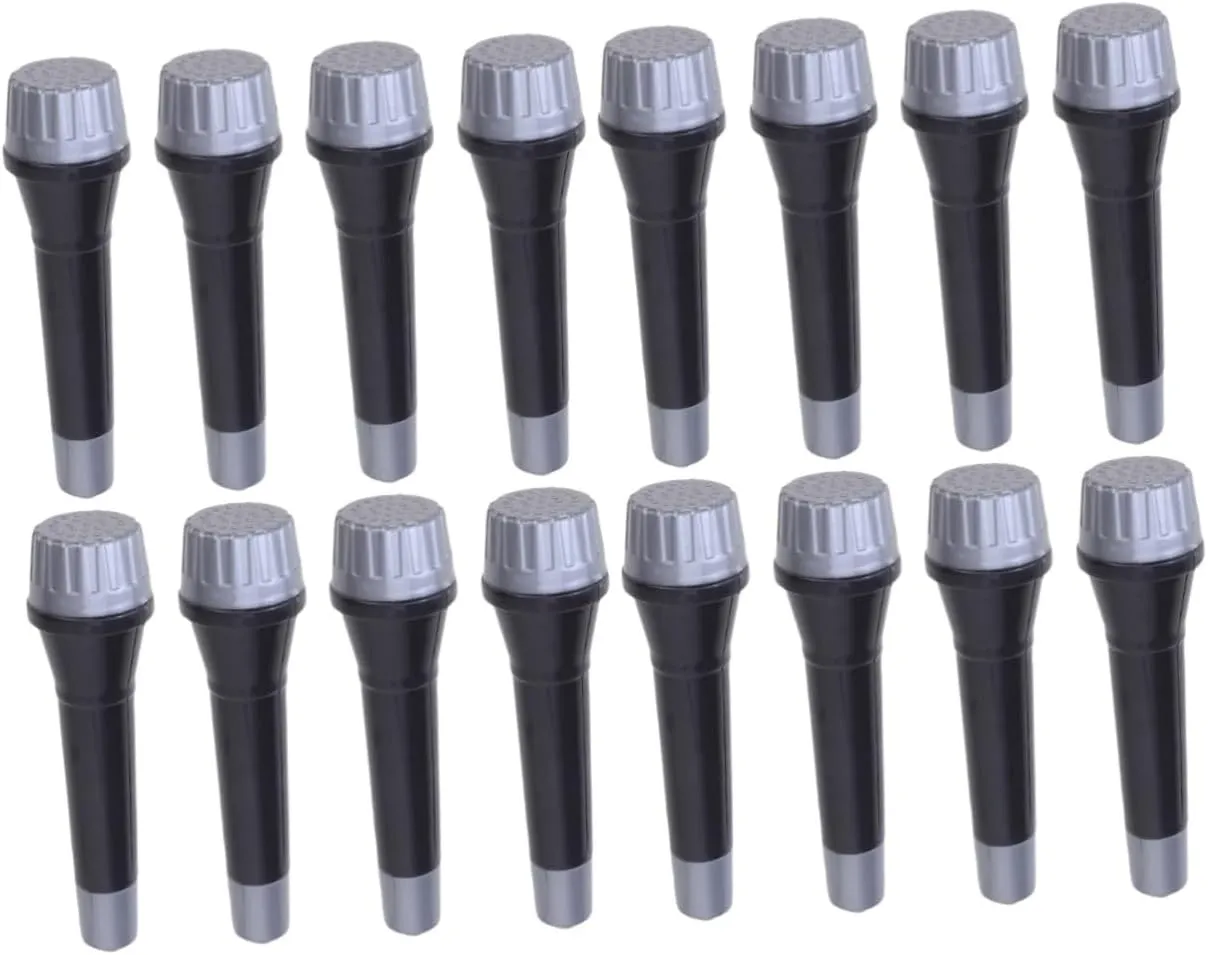 VICASKY 2sets Microphone Model Toy for Boys and Girls Plastic Musical Party Toy Ideal for Performance Award Giving 8pcs*2