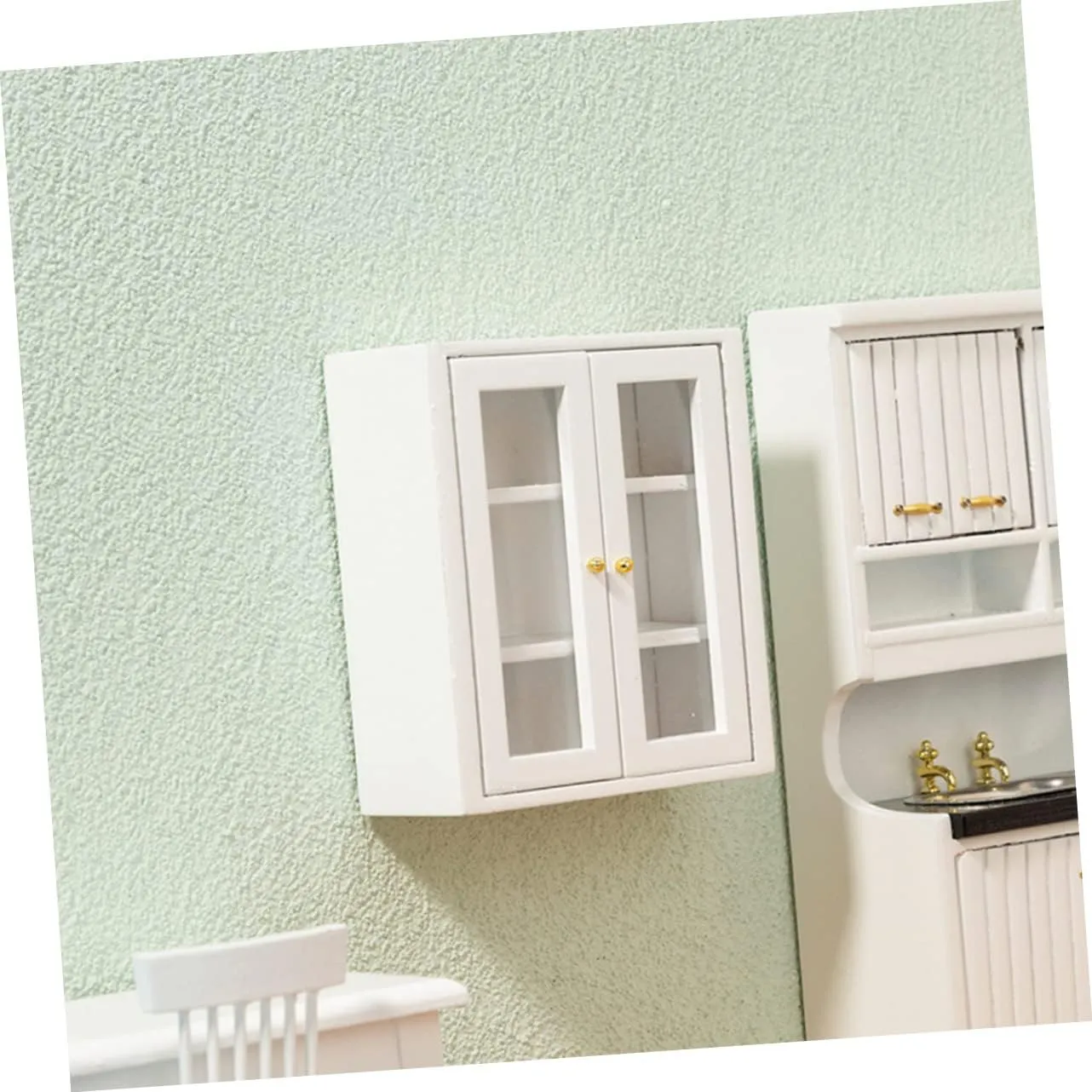 VICASKY 3pcs Dollhouse Kitchen Furniture Decor Hanging Bathroom Cupboard Tiny Furniture for Micro Landscape Present for Miniature Enthusiasts