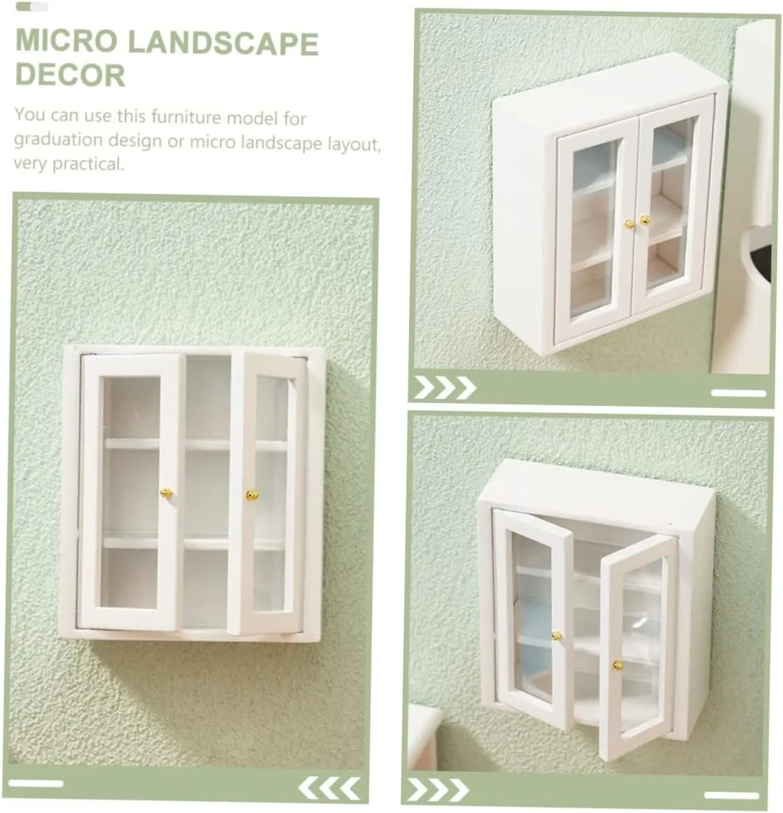 VICASKY 3pcs Dollhouse Kitchen Furniture Decor Hanging Bathroom Cupboard Tiny Furniture for Micro Landscape Present for Miniature Enthusiasts