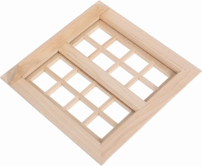 VICASKY 4pcs Miniature Wooden Window Model for Dollhouse Unfinished Decorative Accessory for Plaything DIY Craft Mini House Adornment for Miniature Models and Landscapes