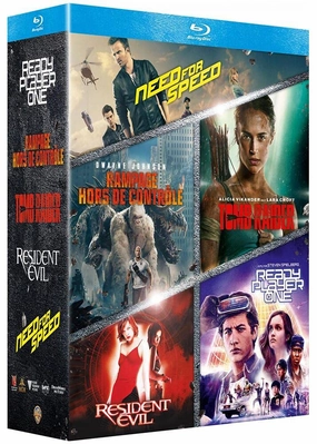 Video Game Movies Collection - 7-Disc Box Set ( Ready Player One / Rampage / Tomb Raider / Resident Evil / Need for Speed ) (Steelbook Edition) (Blu- [ NON-USA FORMAT, Blu-Ray, Reg.B Import - Fra