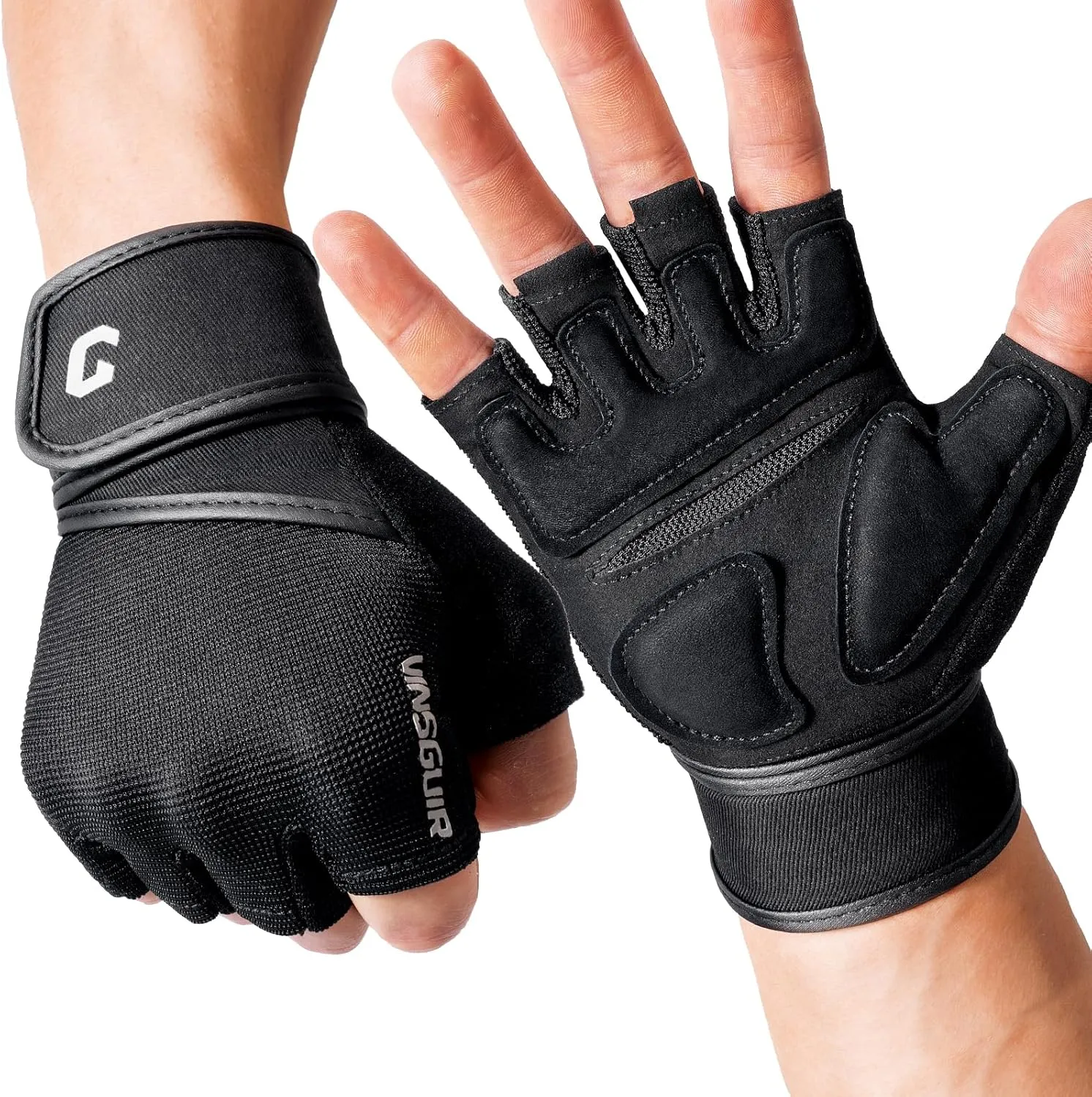 VINSGUIR Weight Lifting Gloves with Wrist Support for Men and Women - Gym, Training, Cycling, Pull-ups, Rowing, Climbing