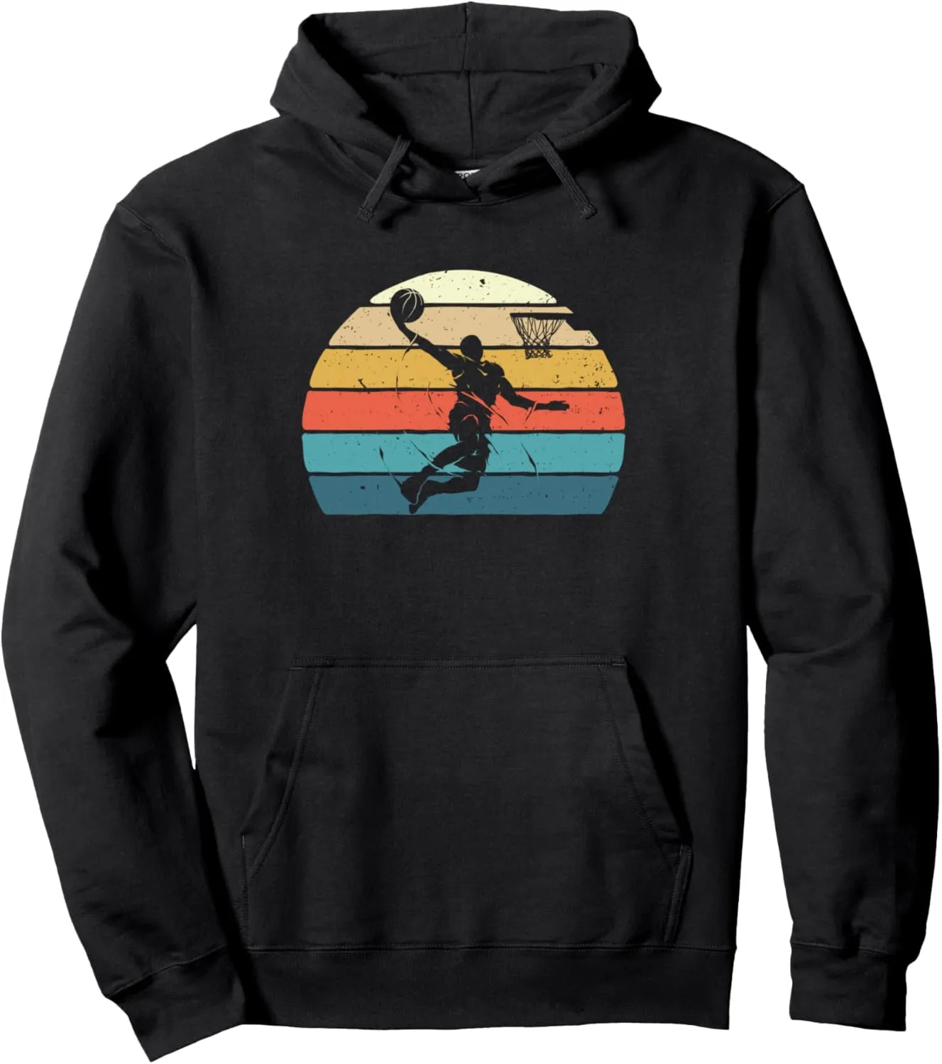 Vintage Basketball Dunk - Ball Game Trainer Sports Lover Pullover Hoodie