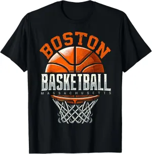 Vintage Boston Basketball Massachusetts Retro Sports Funny T-Shirt