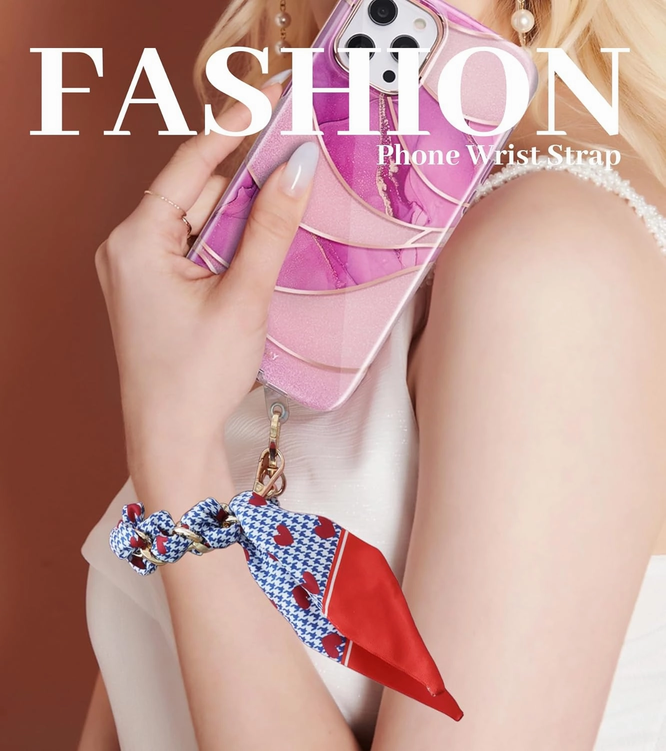 Vintage Phone Charm for Women Anti Dorp Phone Wristlet Hands-free Phone Charms Strap Compatible with All Smartphones