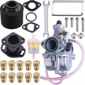 VM22 Racing Performance Carburetor Carb Mainfold Intake Inlet Pipe Air Filte Fit For Predator 212cc GX160 Honda GX200 CT200U 196cc KT196 Clones Go Kart Mini Bike Race Kart (Black)