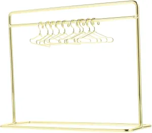 VOSAREA 1set Doll Hanger Miniature Clothes Rack Hangers for Doll Apparel Display for Dollhouse Furniture and Boys and Girls Birthday