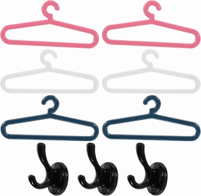VOSAREA 5sets Miniature Dollhouse Hangers Hooks Clothes Hangers for Doll Clothes for Dollhouse Decor and Accessories Space-Saving Design Adorable Wardrobe