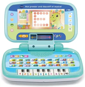 VTech - My First Educational and Musical Notebook, Children's Laptop with Animated Screen, ABC Keyboard, Carry Handle and 7 Educational Games, Gift for Children from 2 to 5 Years - French Content