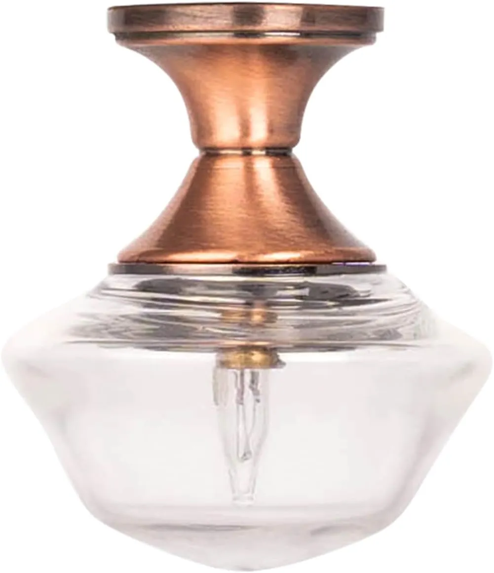 Waldosia 1:12 Scale Miniature 12V Wired Schoolhouse Ceiling Lamp – Dollhouse Vintage Light Fixture