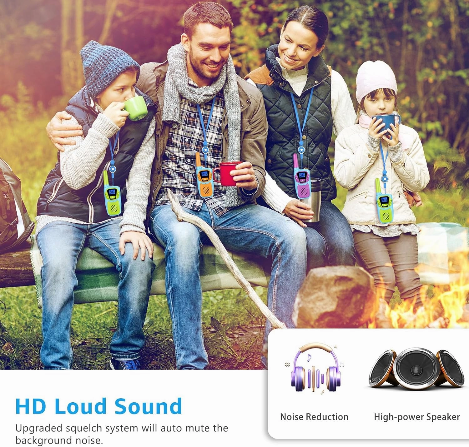 Walkie Talkies for Kids Adults Long Range Rechargeable 3 Pack, FRS 2 Way Radio Toy for 3-12 Year Old Boys Girls Toddlers, Shockproof NOAA Walkie-Talkie 4 Miles for Family Camping Skiing Cruise