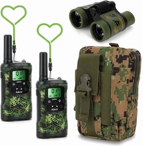 Walkie Talkies for Kids Toys for Boys Aged 5  Outdoor Toys 2 Way Radio 22 Channel 3 Miles Range for Camp Hunt Adventure Game Birthday 6 7 8 9 10 Year Old Boys Gifts (Green)