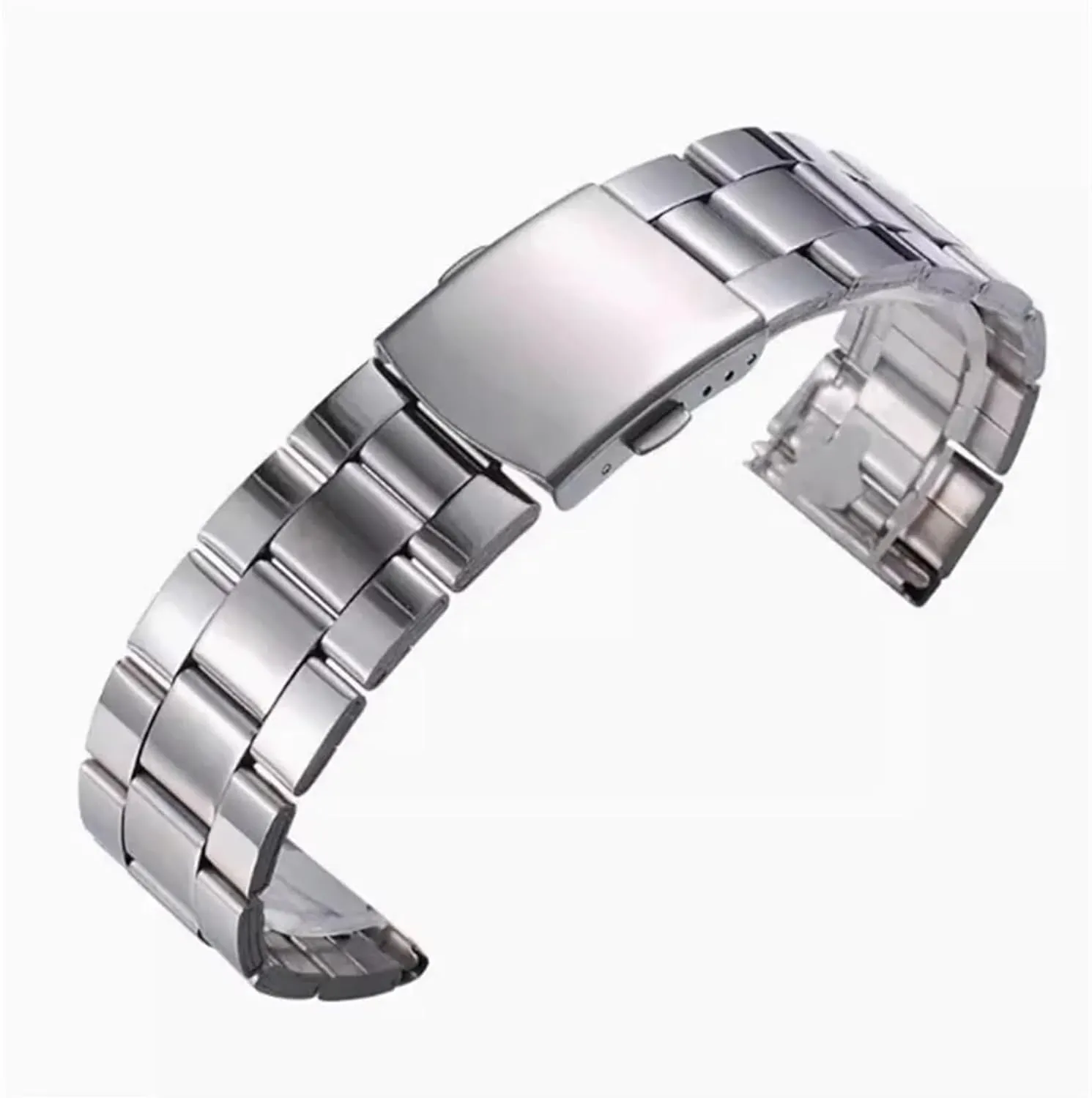 Watch Accessories Stainless Steel Strap Double-Sided Folding Buckle Men Women Watch Chain Strap