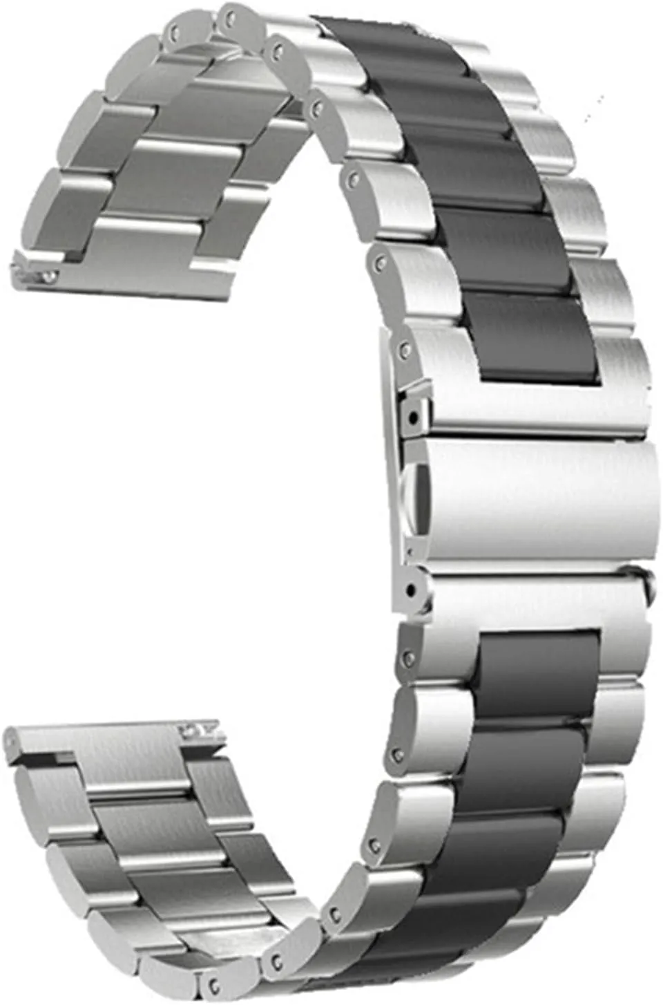 Watch Strap, 18mm 22mm 20mm 24mm watchband Stainless Steel Wristband Men's and Women's Silver