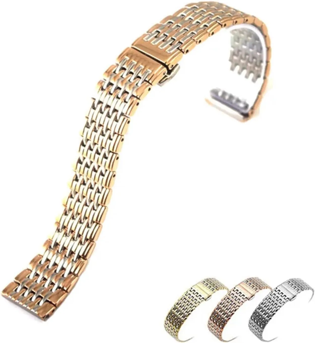 Watch Strap Stainless Steel Watch Bands 20mm 22mm Butterfly Buckle Watch Strap Replacement Wrist Bracelet