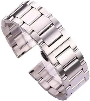 watch strap, strap bracelet stainless steel blue silver ladies men's metal straight link 18 20 21 22mm 23mm 24mm