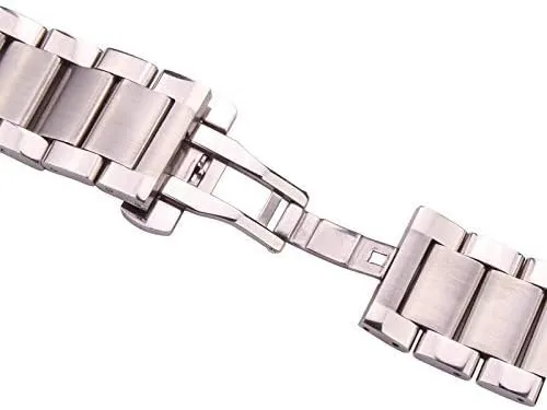 watch strap, strap bracelet stainless steel blue silver ladies men's metal straight link 18 20 21 22mm 23mm 24mm