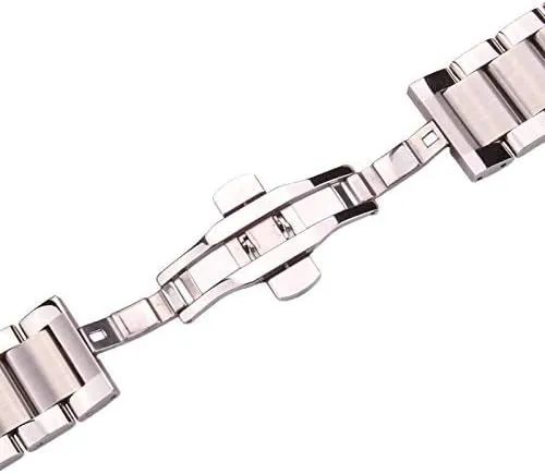 watch strap, strap bracelet stainless steel blue silver ladies men's metal straight link 18 20 21 22mm 23mm 24mm