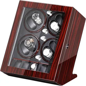 Watch Winder for 8 Watches   5 Extra Storages, Wood Shell with Piano Paint Exterior, Silent Motor, 5 Rotation Modes, Flexible Pillow