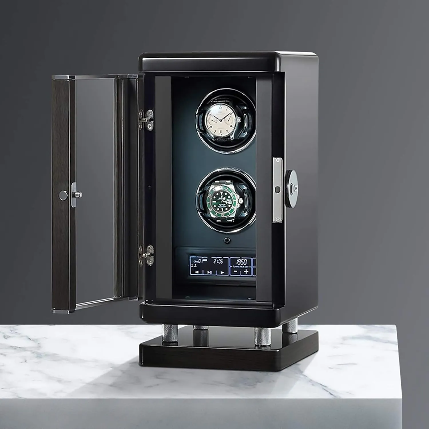 Watch Winders Luxury Smart Watch Winder Automatic Mechanical Watch Motor Shaker Storage Box with Fingerprint Unlock Watc (A 6 slots)