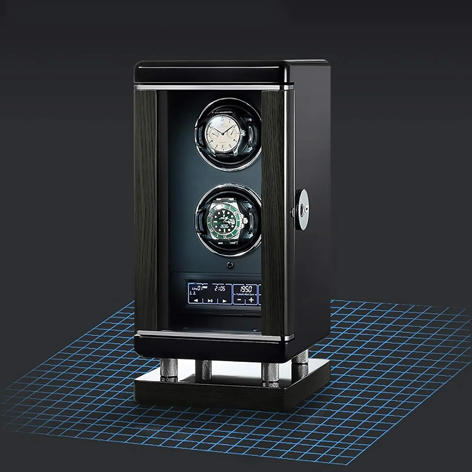 Watch Winders Luxury Smart Watch Winder Automatic Mechanical Watch Motor Shaker Storage Box with Fingerprint Unlock Watc (A 6 slots)
