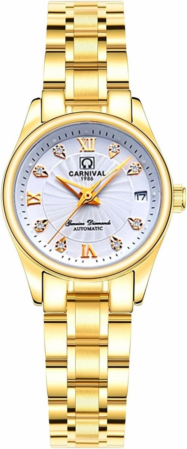 Watch Women Stainless Steel Fashion Brands Auto Date Mechanical Waterproof Wristwatch
