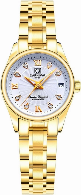 Watch Women Stainless Steel Fashion Brands Auto Date Mechanical Waterproof Wristwatch
