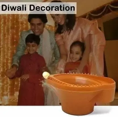 Water sensor Led Diya (Brown - Pack of 12)