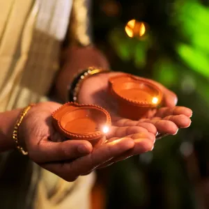 Water sensor Led Diya (Brown - Pack of 12)