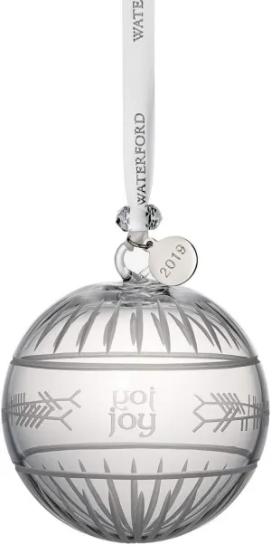 Waterford Crystal Ogham "Joy" Ball Ornament 3.7"