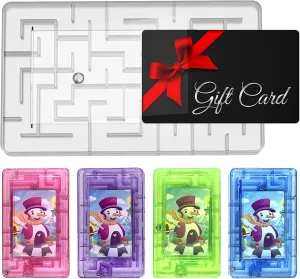 WealthRoll 5pcs Gift Card Holder Maze Puzzle, Fun Money Puzzle Gift Boxes Plastic Gift Card Maze Box for Cash or Gift Cards, Intellectual Pinball Machine Game, Fun and Challenging for Kids and Adults