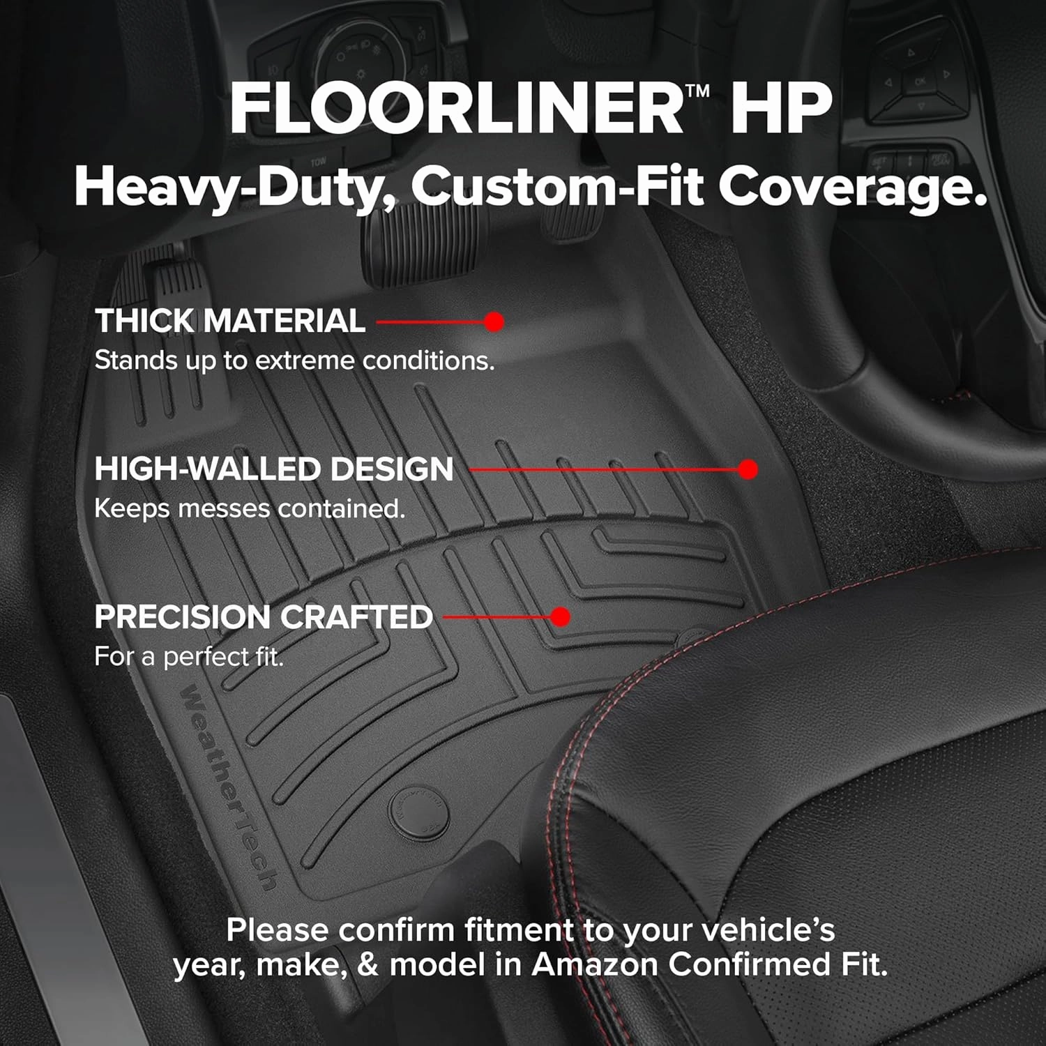 WeatherTech FloorLiner HP Custom Fit Floor Mats for Dodge Durango - Full Set (449301IM-44324-4-5IM), Black