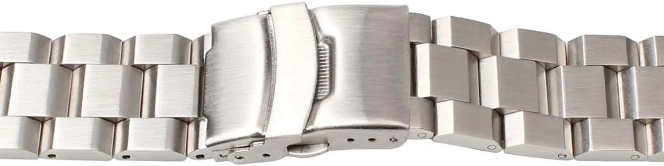 Weelovee 22mm Stainless Steel Wrist Watch Band Double Buckle Bracelet Replacement for Men Women Strap