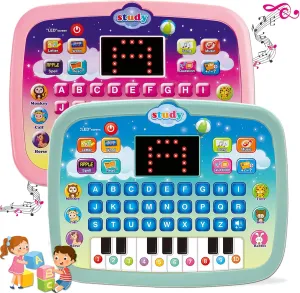 Wenbeier Kids Tablet Toddler Learning Pad with LED Screen Teach Alphabet Numbers Word Music Math Early Development Interactive Electronic Toy for Boys & Girls Ages 3 4 5 6