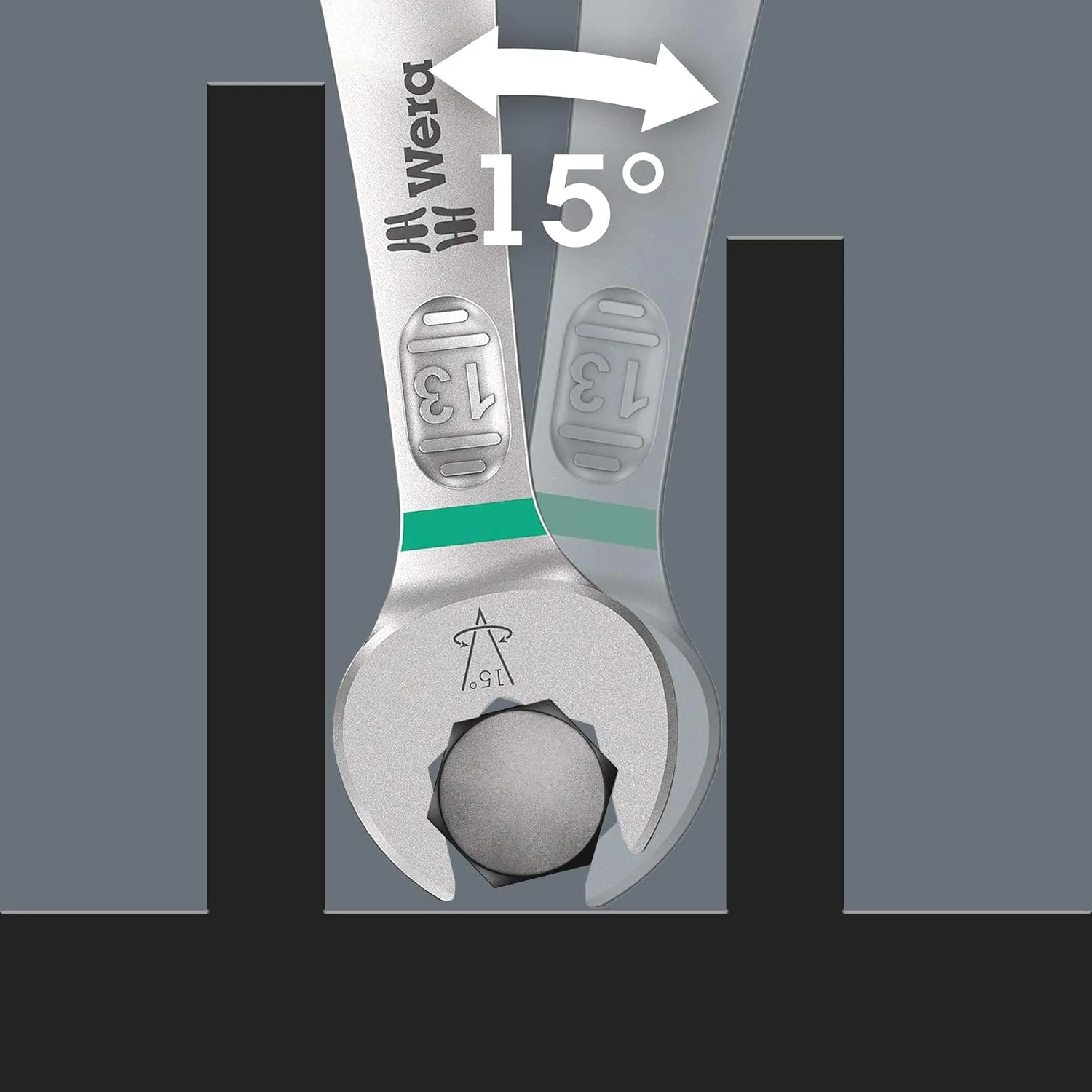 Wera - 05020229001 - Ring Spanner Set, 6003 Joker 4 Set Imperial 1 Ring Spanner Set, 4 Pieces