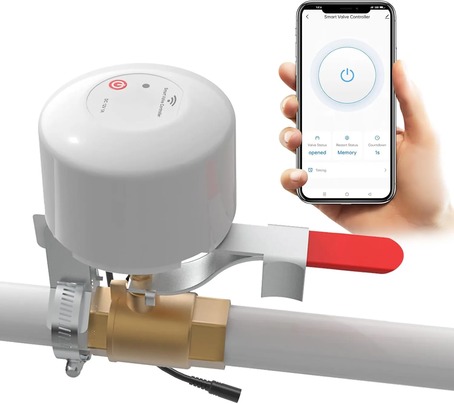 WIFI Smart Water Valve Shut Off Tool Automatic Remote Control On And Off Electric Gas Shutoff Valve Main Compatible With Alexa