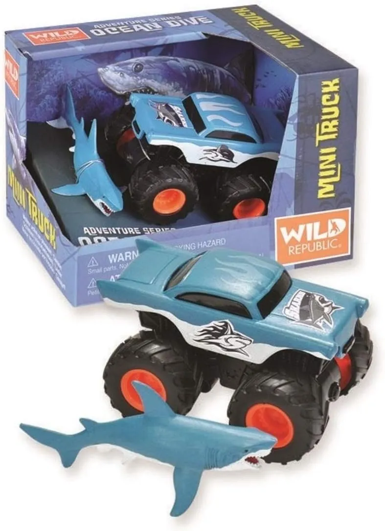 Wild Republic Shark & Truck Adventure Playset, Gifts for Kids, Imaginative Play Toy, 2Piece Set