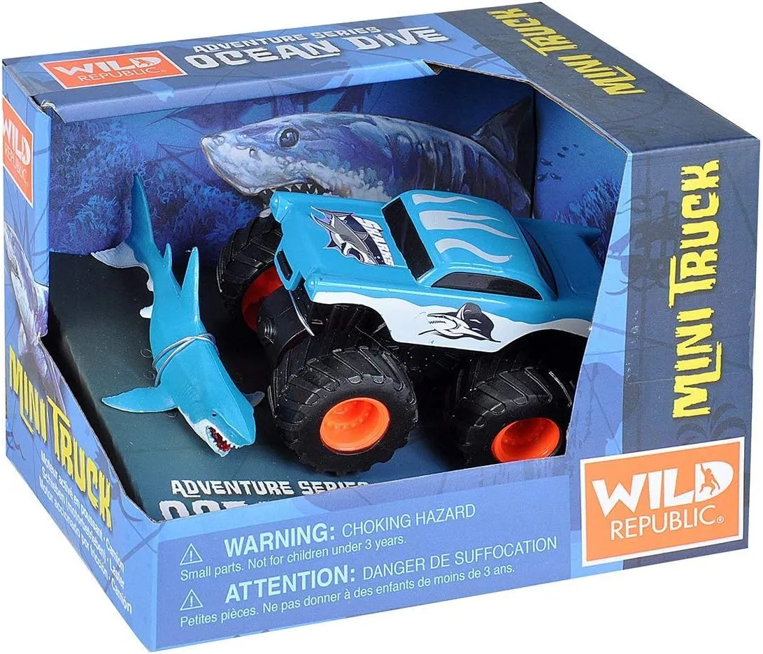 Wild Republic Shark & Truck Adventure Playset, Gifts for Kids, Imaginative Play Toy, 2Piece Set
