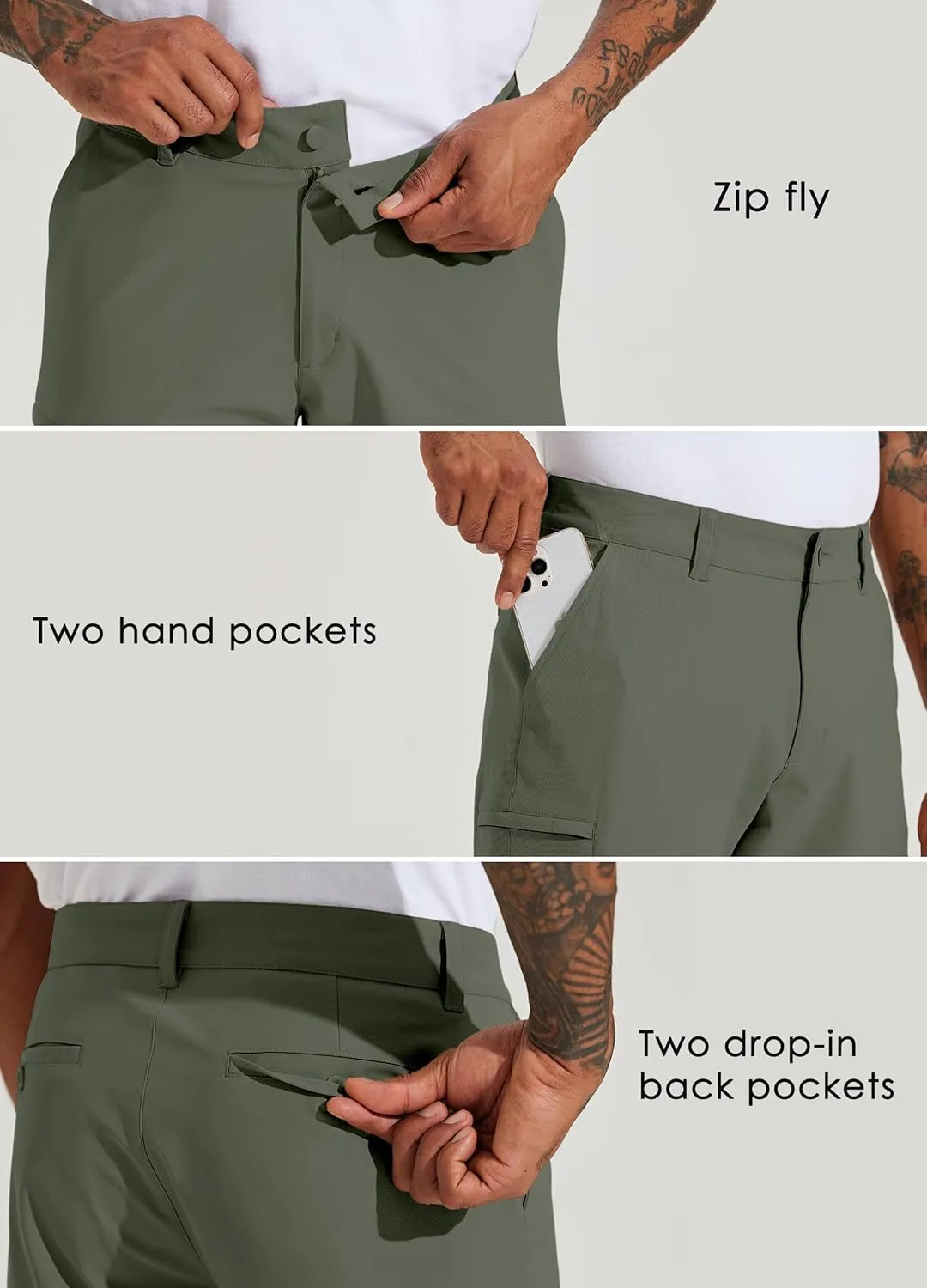Willit Men's Golf Shorts Stretch Hiking Cargo Shorts Athletic Quick Dry Casual Work Shorts with Pockets 10"