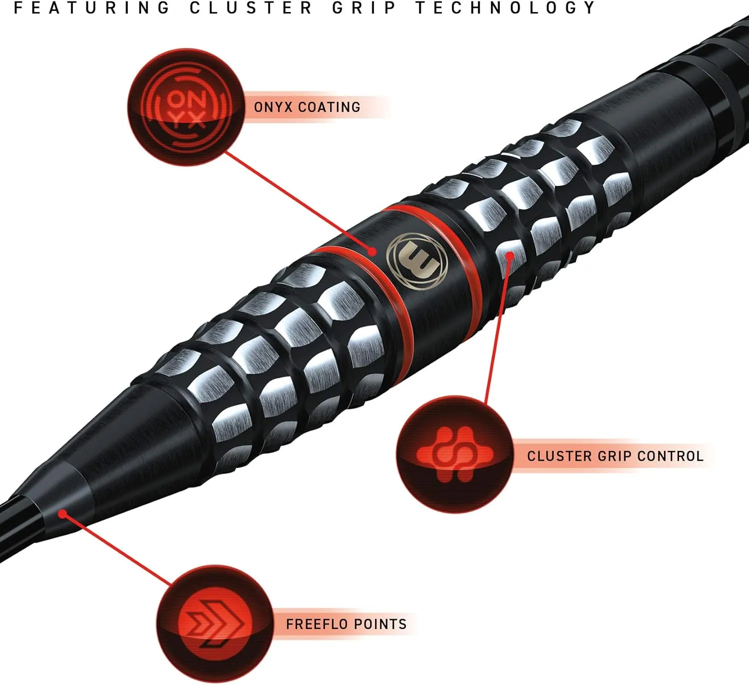 Winmau Sicario 90% Tungsten Darts Set with Prism Flights and Shafts (Stems)