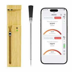 Wireless Meat Thermometer, 3.9mm Ultra-Thin Probe with 777FT Bluetooth Booster, Precision Food Cooking Thermometer for BBQ/Grill/Kitchen/Sous Vide/Oven/Smoker