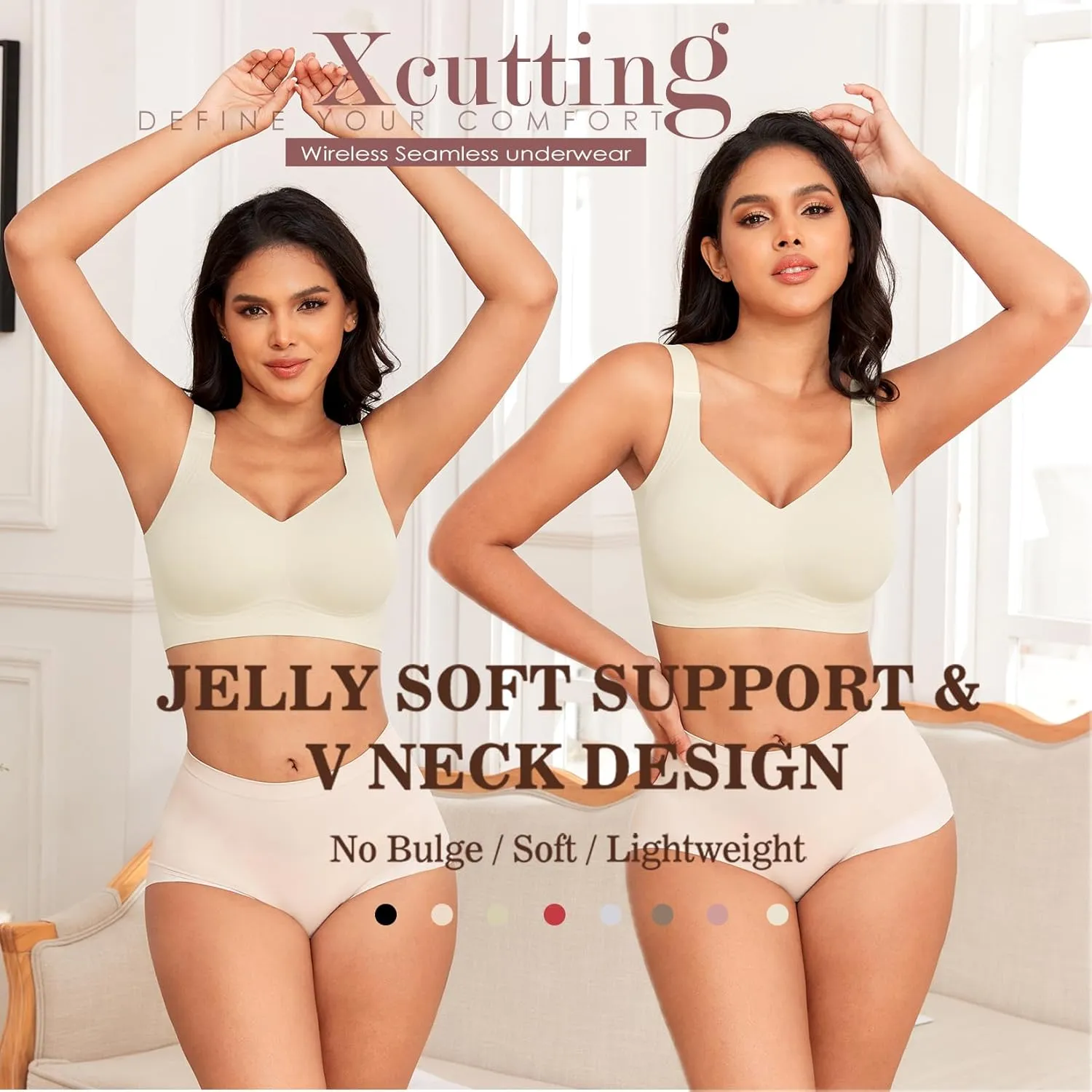 Women Wirefree Bras for Women Full Coverage No Underwire Everyday Bras Comfortable Wireless Padded Bras