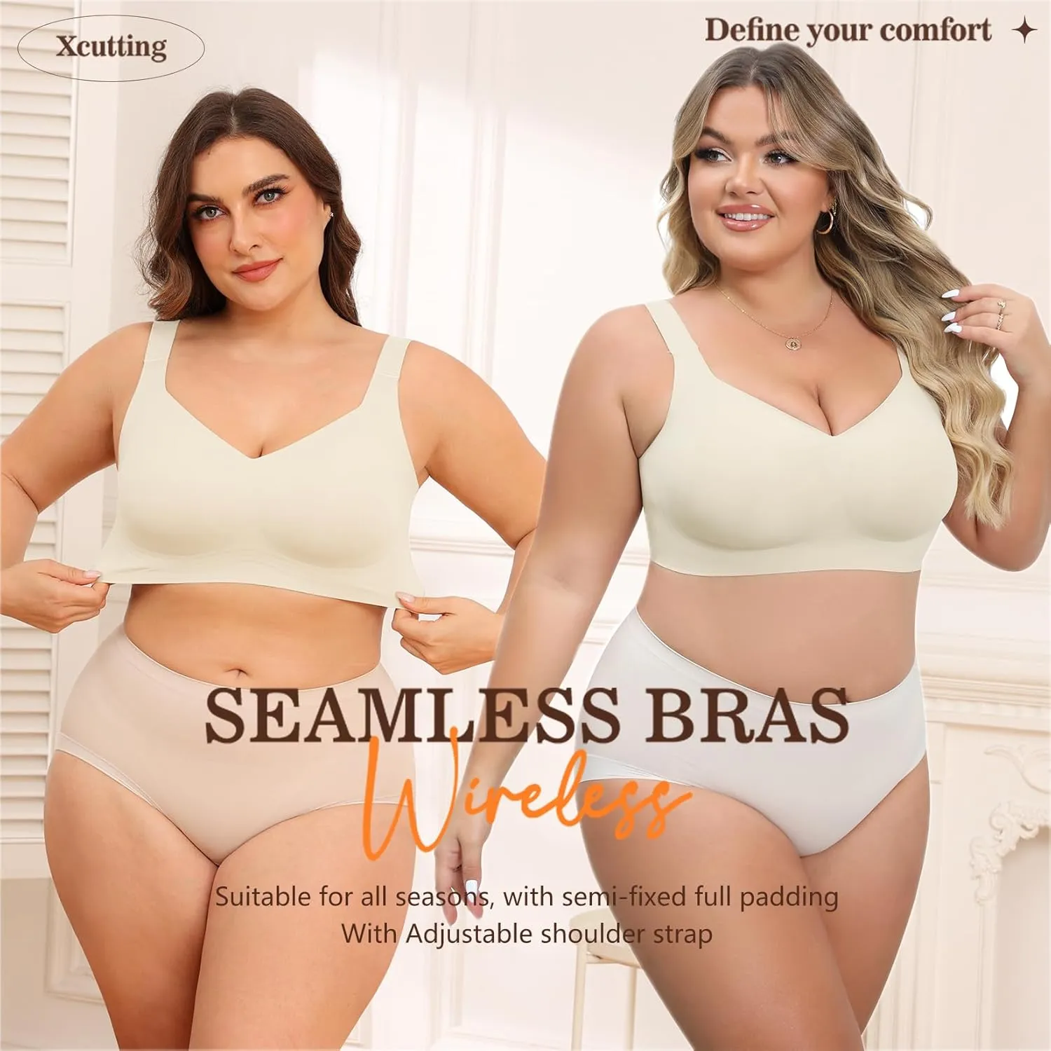 Women Wirefree Bras for Women Full Coverage No Underwire Everyday Bras Comfortable Wireless Padded Bras