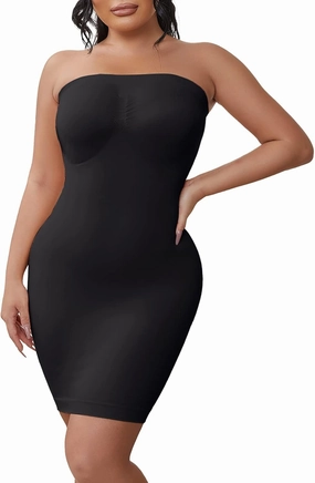 Women's Strapless Full Body Slip Shaper Seamless Smoother Tube Slip Under Dresses